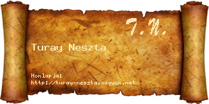 Turay Neszta névjegykártya